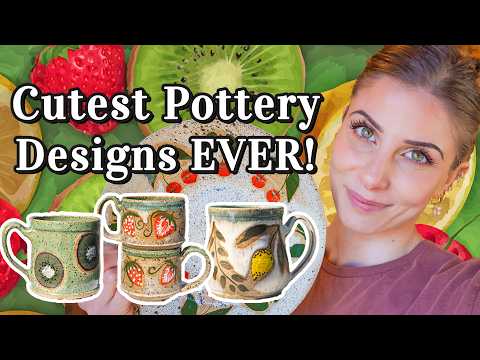 Видео: Как расписать керамику подглазурной краской (милые фруктовые узоры) 🥝🍓🍋