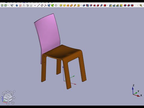 Видео: FreeCAD Часть 87. Пример создания модели. Стул. Верстак "Curves" или "Кривые"