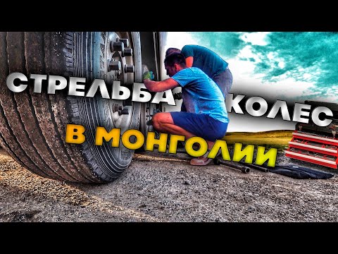 Видео: Монголия просто так не отпускает . Стреляют колеса . Дальнобой по Азии