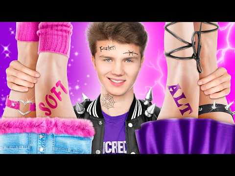 Видео: Экстремальное Перевоплощение Из Soft Girl в Rock Girl! Хорошая Девушка Влюбилась в Плохого Парня