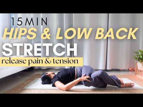 Видео: 15-МИНУТНАЯ РАСТЯЖКА ДЛЯ РАССЛАБЛЕНИЯ БЕДЕР | Растяжка для снятия боли в пояснице и напряжения в ...