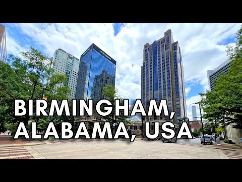 Видео: Алабама, США: Исследование центра Бирмингема - 4K тур на автомобиле