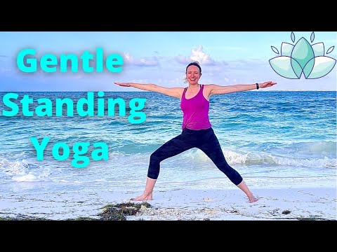 Видео: Йога стоя для пожилых людей и начинающих — Мягкая йога — Медленная йога для начинающих — Легкая йога