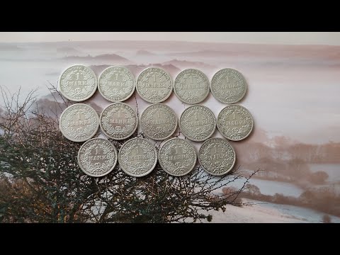 Видео: Цена серебряных монет 1 марка Германской Империи.