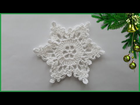 Видео: Простая Снежинка крючком для начинающих. Вязание крючком / Crochet snowflake for beginners