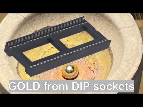 Видео: золото из DIP IC-розеток, фольга, купелирование