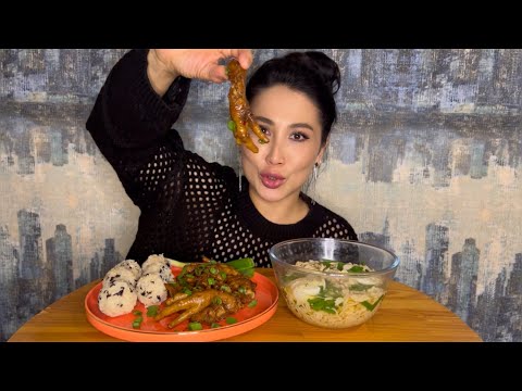 Видео: МУКБАНГ•Куриные лапки по-азиатски 🤤•Суп Фо-Бо🍲