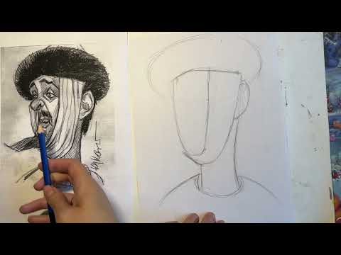 Видео: Рисуем шарж на героя из фильма Иван Васильевич меняет профессию