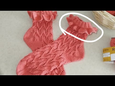 Видео: Красивый волнистый рюш | Носки "Коралловая нежность"