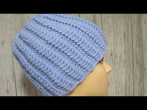 Видео: Супер шапка для всех возрастов.Очень легким  узором.
