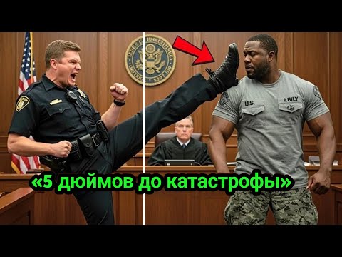 Видео: Полицейский пнул чернокожего «морского котика» в суде — но один звонок изменил всё