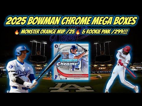 Видео: 2025 Bowman Chrome Mega (2 коробки) 🔥Розовый новичок /199 и большой успех — MVP Orange Mojo /25🔥