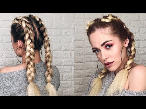 Видео: ОБЪЕМНЫЕ КОСЫ С КАНЕКАЛОНОМ НА САМОЙ СЕБЕ | KANEKALON BRAIDS