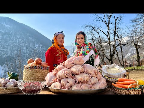 Видео: Приготовление цыплят с луком и подача с рисом из барбариса. деревенская кухня