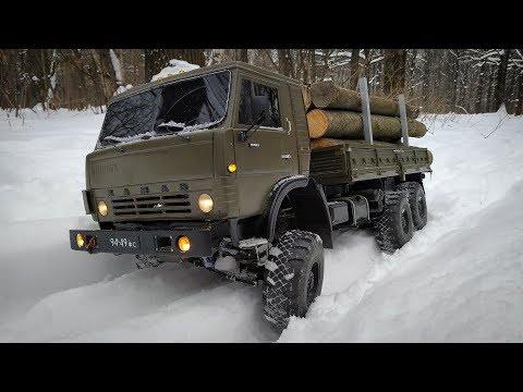 Видео: Камаз на Радиоуправлении...Тест по Снегу с Полной Загрузкой