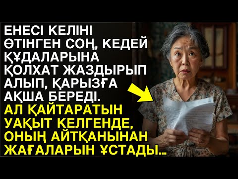 Видео: ЕШКІМ ЕСТІМЕГЕН ӘҢГІМЕ. ЕНЕСІ КЕЛІНІ ӨТІНГЕН СОҢ, КЕДЕЙ ҚҰДАҒИЫНА ҚОЛХАТ ЖАЗДЫРЫП АЛЫП, ҚАРЫЗҒА...