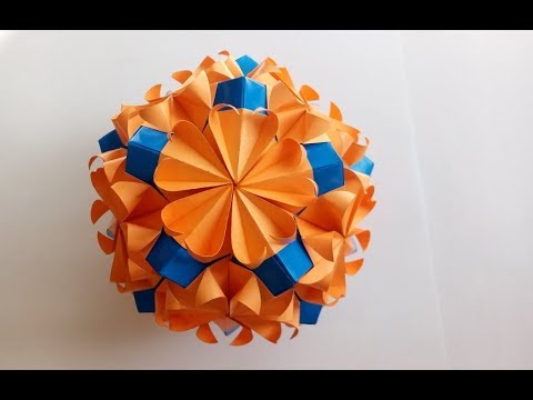 Видео: Кусудама Вы Любящий оригами (Kankichi), Kusudama Loving You origami