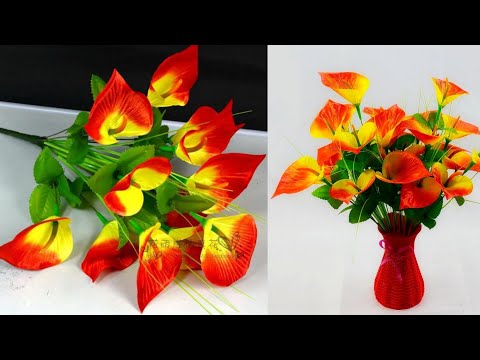 Видео: Как сделать цветок каллы лилии из полиэтиленового пакета | цветочные ремесла