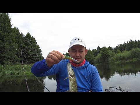 Видео: Рыбалка сплавом на малой реке 2018. Щука летом на воблер.