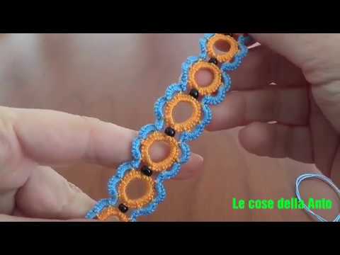Видео: 53' TUTORIAL BRACCIALE CHIACCHIERINO AD AGO SPLIT RING NEEDLE TATTING Frivolitè Encaje фриволите
