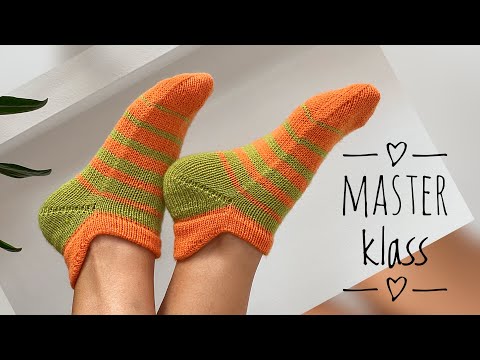 Видео: СУПЕР ПРОСТАЯ МОДЕЛЬ СЛЕДКОВ СПИЦАМИ. Подробный мастер класс. Knitting socks.