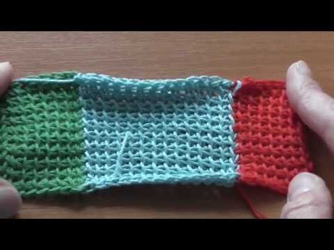 Видео: Соединение полотен в процессе вязания ТУНИССКОЕ ВЯЗАНИЕ