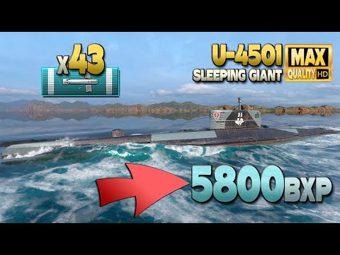 Видео: Подводная лодка U-4501: невероятная игра 5800 BASE XP - World of Warships