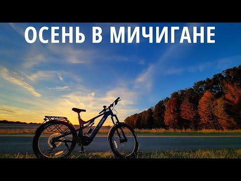 Видео: Мичиган в октябре. Лесная грунтовка у реки #велосипед 