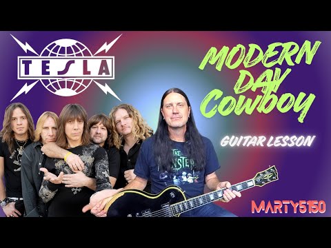Видео: Как играть Modern Day Cowboy Теслы — урок игры на гитаре — Фрэнк Хэннон