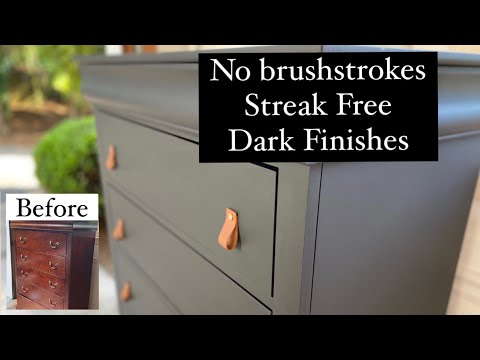 Видео: Темная отделка без разводов — никаких мазков кистью — мебель переворачивается быстрее с помощью э...
