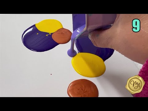 Видео: Акриловая заливка | Puddlepour и Swipe | День 9 из 30-дневного конкурса Fluid Art от MarjoleinART
