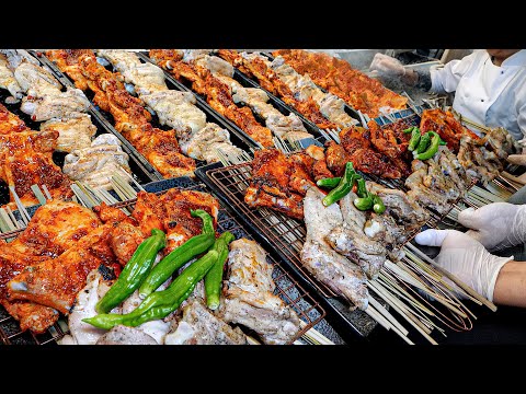 Видео: Удивительно! Популярный пряно-сладкий жареный на углях цыпленок Master / Корейская уличная еда