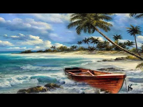 Видео: Научитесь рисовать пляжные скалы и морские волны акриловыми красками.