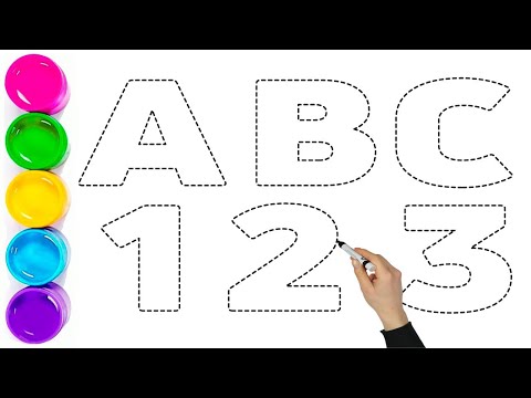 Видео: Учим ABC123 — Обводка и раскрашивание для детей
