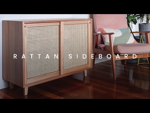 Видео: Ротанговый буфет в стиле модерн середины века с секретными защёлками, защищающими от детей — сбор...