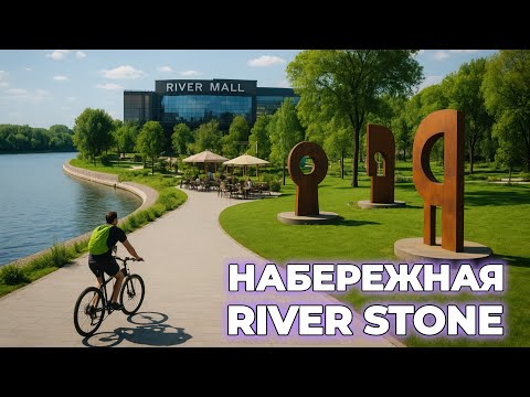 Видео: River Stone набережная \ Киев \ Красивые виды на Днепр и современное искусство \ Отдых \ Кафе
