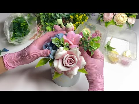 Видео: Собираю букет из мыла💖 тонирую цветочки