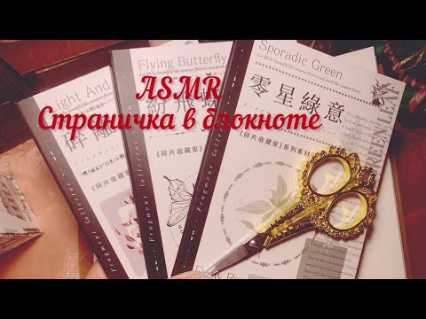 Видео: ASMR🍀Страничка в блокноте😴Скрапбукинг🌿Журналинг🌿Заполнение дневника☕️