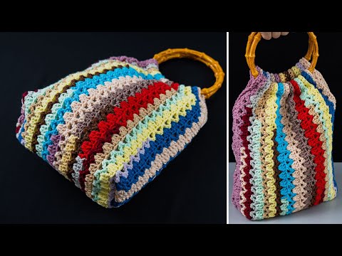 Видео: Как легко связать летнюю сумку из обрезков пряжи крючком!