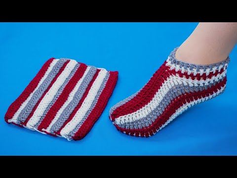 Видео: Простые следки крючком - подробный мастер-класс!