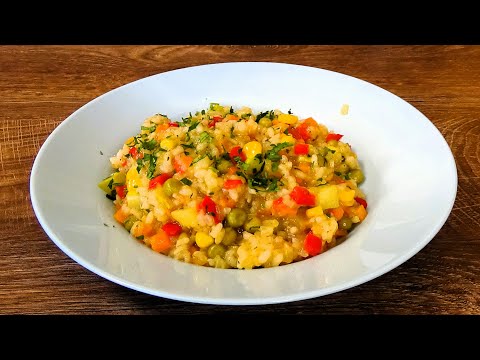 Видео: Ориз Със Зеленчуци на Тиган. Готов за Минути!