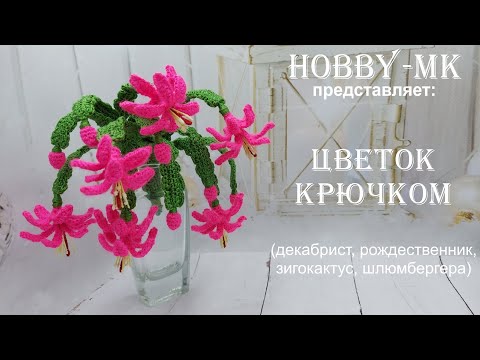 Видео: Букет крючком Рождественник (зигокактус, декабрист - авторский МК Светланы Кононенко)