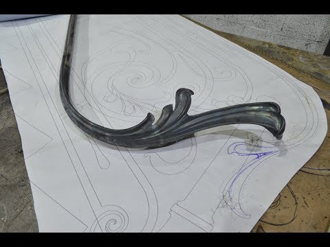 Видео: Ковка листа приглашения перил