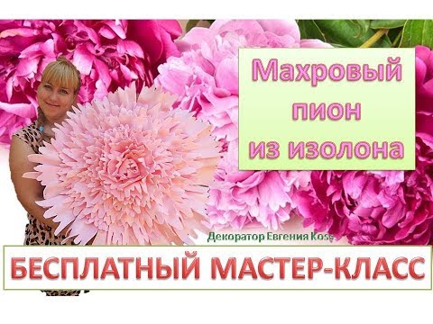 Видео: МК Ростовые цветы. Махровый пион из изолона. Peony of isolon/foam eva