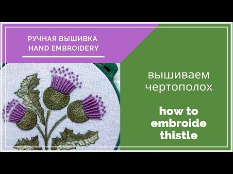 Видео: Hand embroidery| Ручная вышивка| Чертополох| Thistle| free pattern| бесплатная схема вышивки