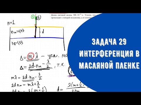 Видео: Задача 29 Про интерференцию в тонких пленках