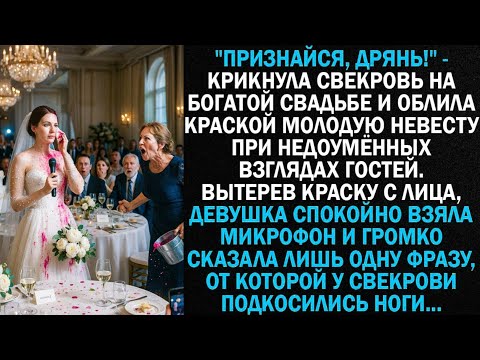 Видео: "Признайся, лгунья!" – крикнула свекровь на богатой свадьбе и облила краской молодую невесту...