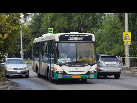 Видео: Автобус Scania OmniLink CL94UB (АС 056 22). Покатушки по Барнаулу.