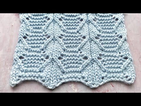 Видео: Красивый ажурно-рельефный узор спицами для вязания кардигана, палантина