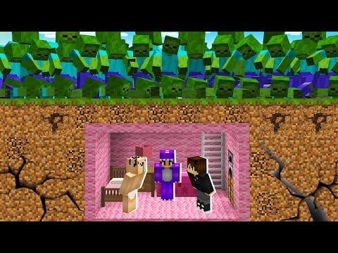 Видео: ПОДЗЕМНЫЙ ДОМ ДЕВУШКИ ПРОТИВ 1000 ЗОМБИ В МАЙНКРАФТ! ЕНОТИК ФИАЛКА И НУБИК В ЗОМБИ АПОКАЛИПСИС!